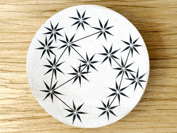 Hand-Painted Ceramic Footed Plate