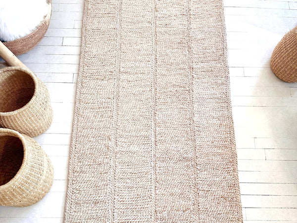 Handwoven Jute Runner - 2'7"W x 9'3"L