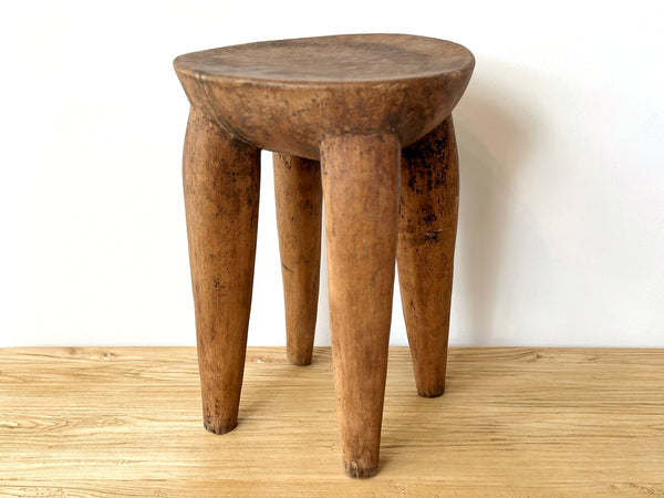 Handcarved Vintage African Tall Stool / Side Table