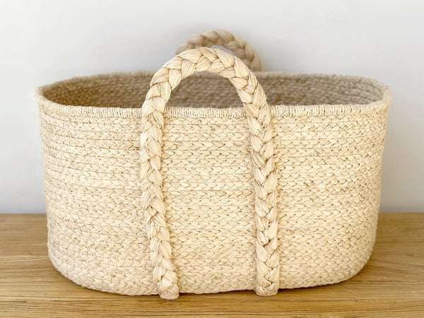 Handwoven Raffia Basket Large Rectangle