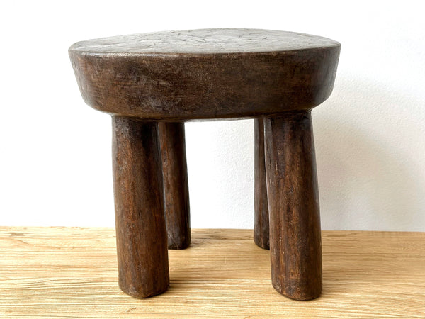 Handcarved Vintage African Short Stool