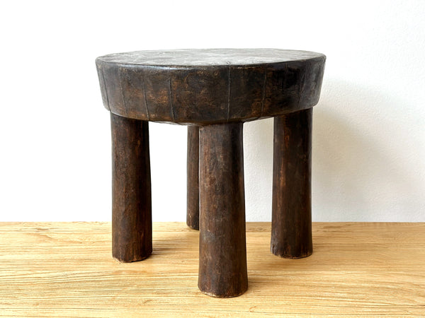 Handcarved Vintage African Short Stool