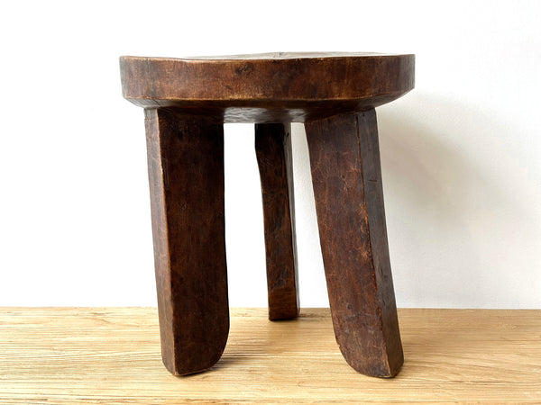 Handcarved Vintage African Tall Stool / Side Table