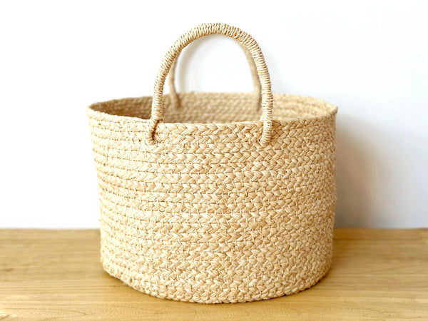 Handwoven Raffia Basket Small