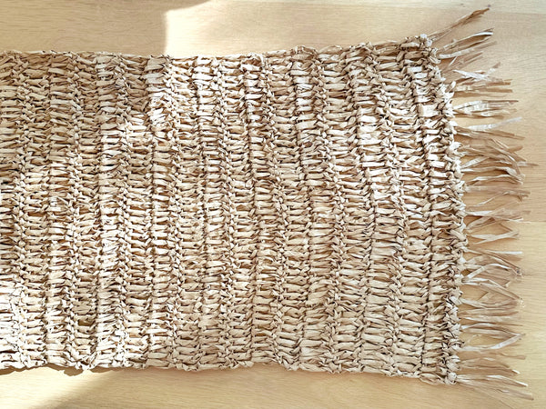 Handwoven Raffia Table Runner