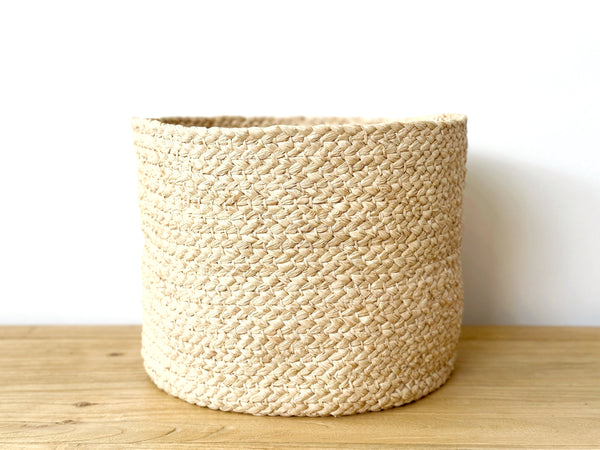 Handwoven Raffia Basket Planter