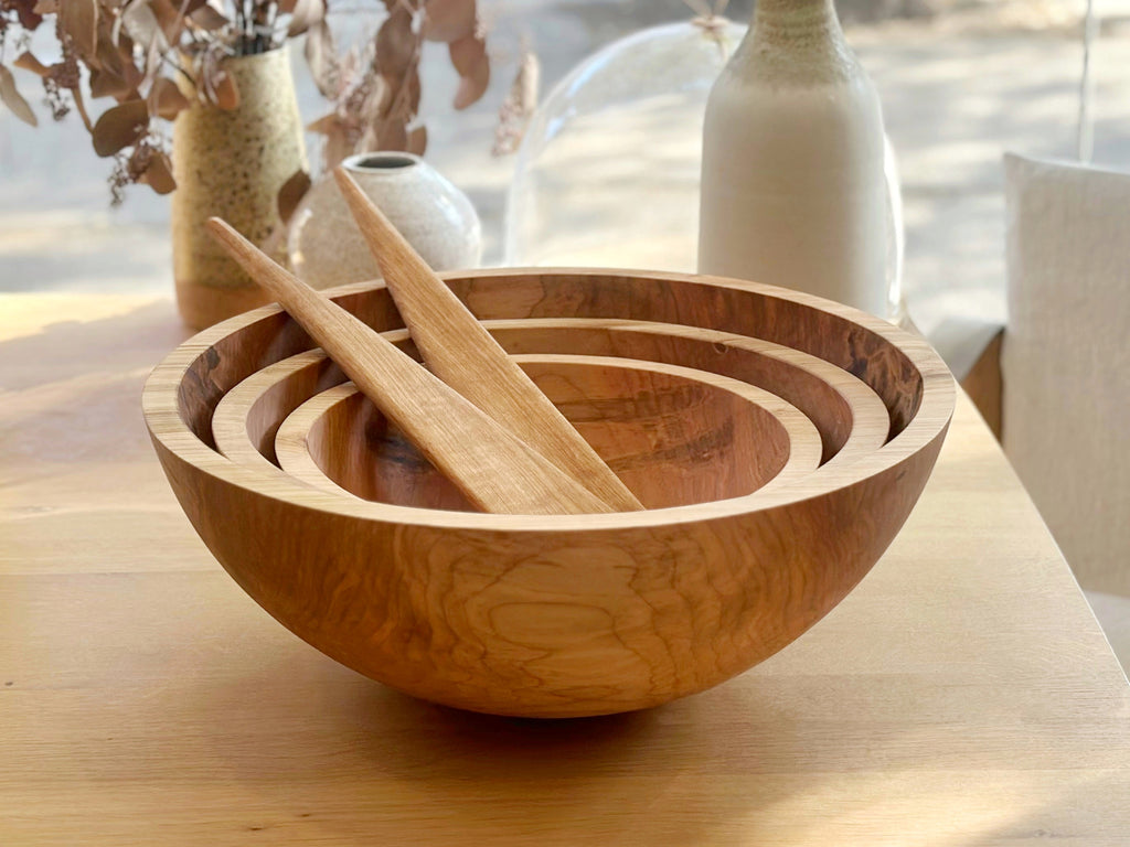 Solid Maple Wood Bowl - 11"D