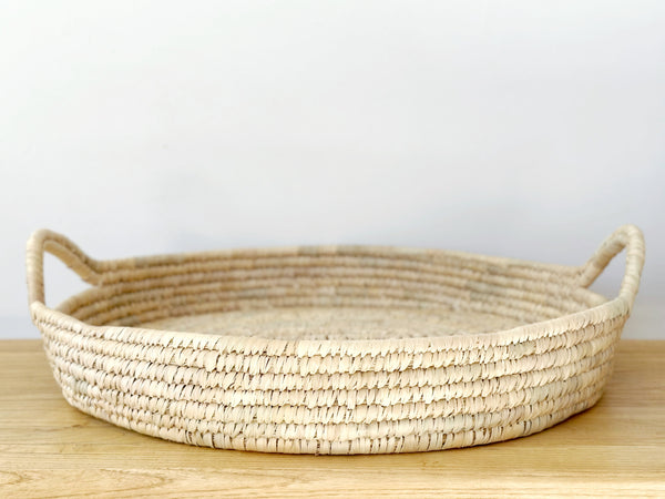 Handwoven Palm Large Basket Tray