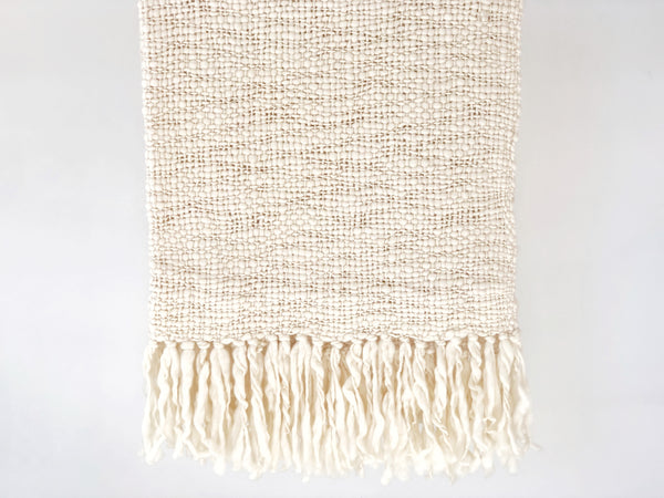 Handspun Natural Wool Throw