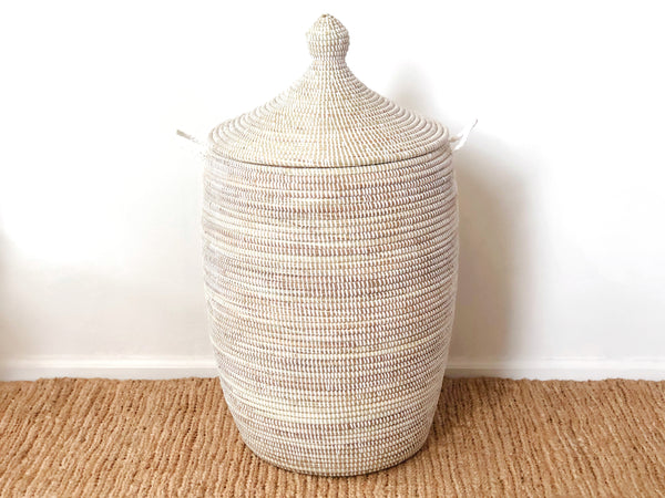 Handwoven Lidded Basket XL Tall