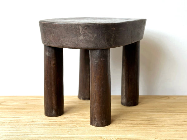 Handcarved Vintage African Short Stool