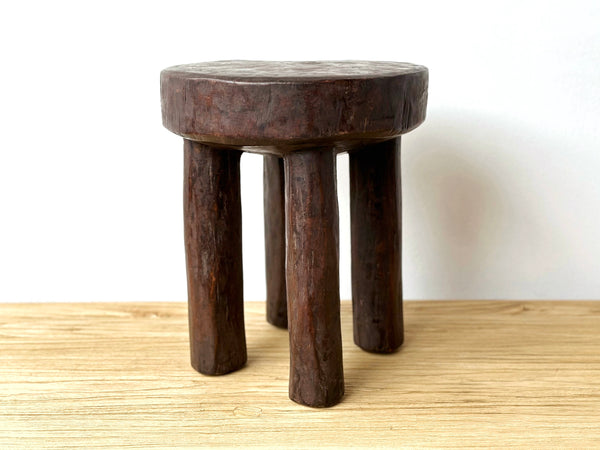 Handcarved Vintage African Short Stool