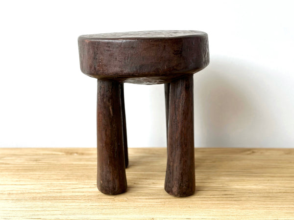 Handcarved Vintage African Short Stool